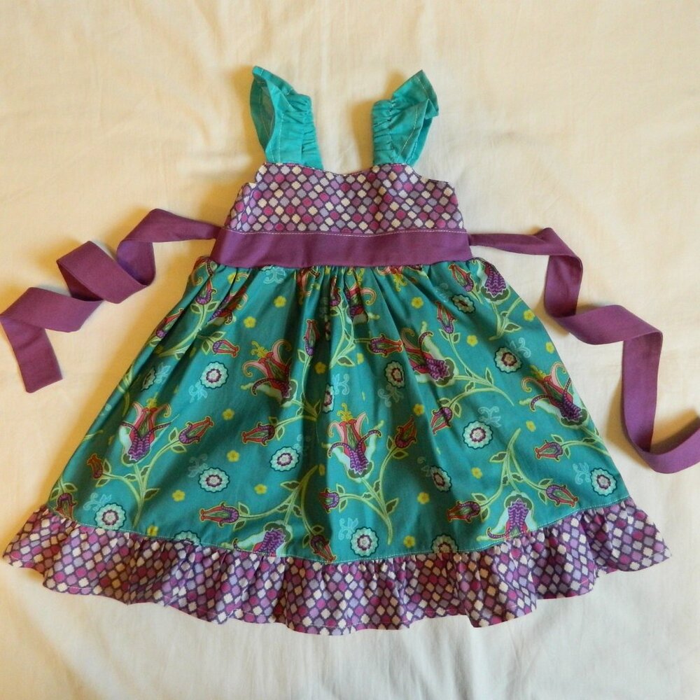 Girls size 3/4 Sundress New without Tags Lavender Aqua